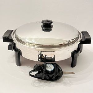 Saladmaster Stainless Steel Oil Core 12" Electric Skillet Vapo Lid 7256-Tested